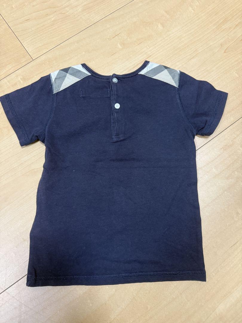 BURBERRY ネイビー Tシャツ チェック柄 2Y 92センチ（BURBERRY