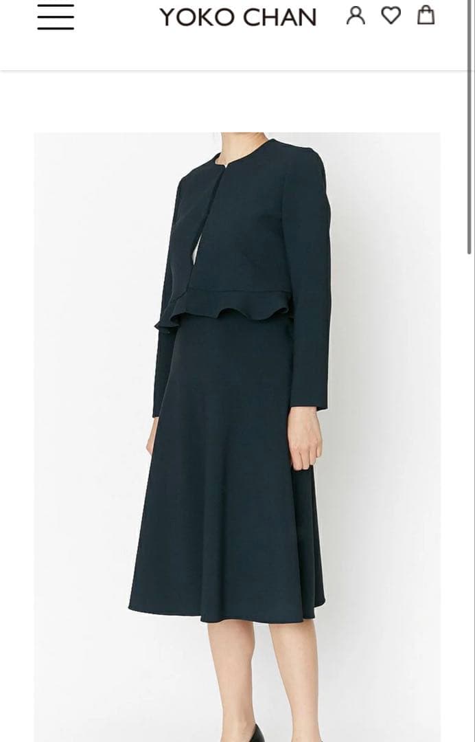 新品タグ付☆ヨーコチャン☆パール付き☆ペプラムショートジャケット