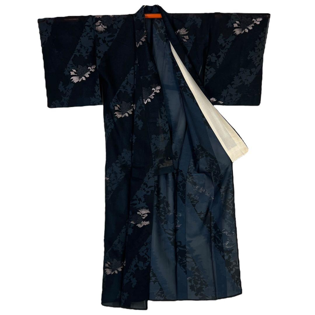 夏着物　御召　セミアンティーク