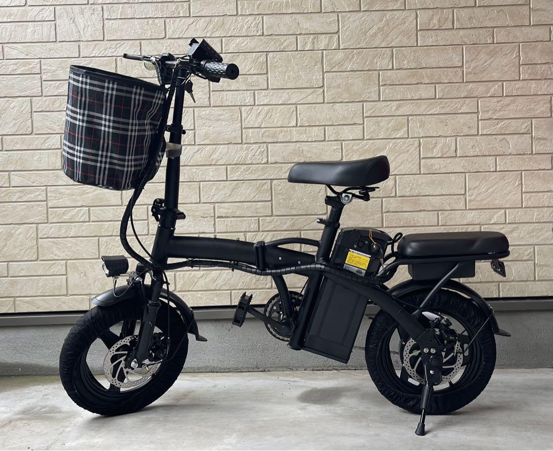 フル電動自転車　48V/8ah アクセル付　カゴ付　ひねちゃ　モペット