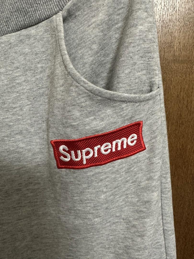 ボックスロゴ  supreme パンツ スエット　グレー