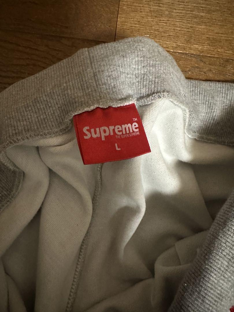 ボックスロゴ  supreme パンツ スエット　グレー