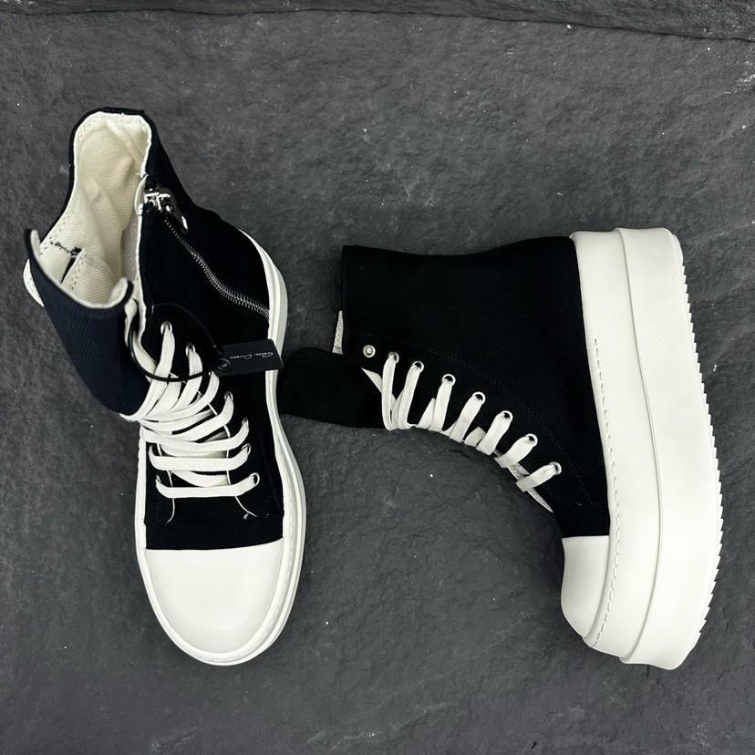 【Rick Owens】DRKSHDW 厚底シルエットのハイカットスニーカー RICK OWENS DRKSHDW スタッズ ハイカット スニーカー ブラック
