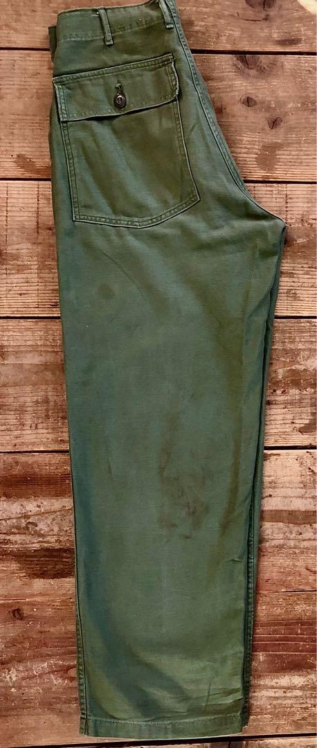 米軍実物60年代OG-107ベイカーパンツ 32 x 31ボタンフライ　枯渇