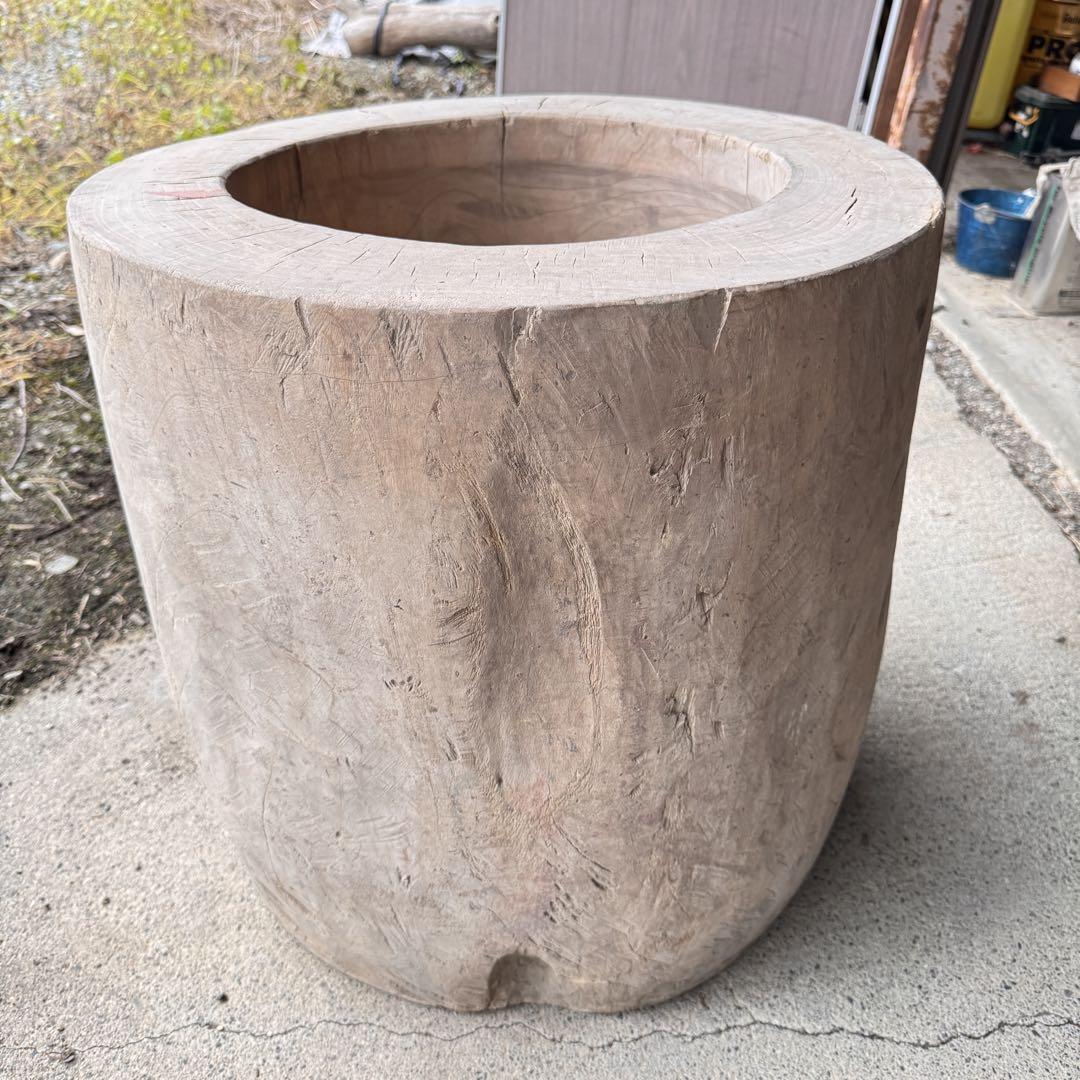 [手渡し限定]欅(けやき)臼と杵 蒸籠　セット