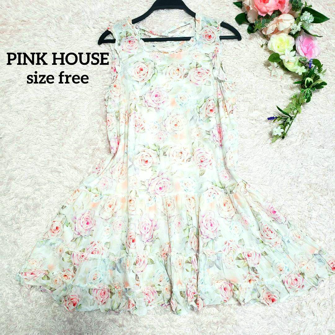 新品⭐︎ピンクハウス　チュニックワンピース 中古・古着通販】PINK HOUSE (ピンクハウス) ローズ刺繍