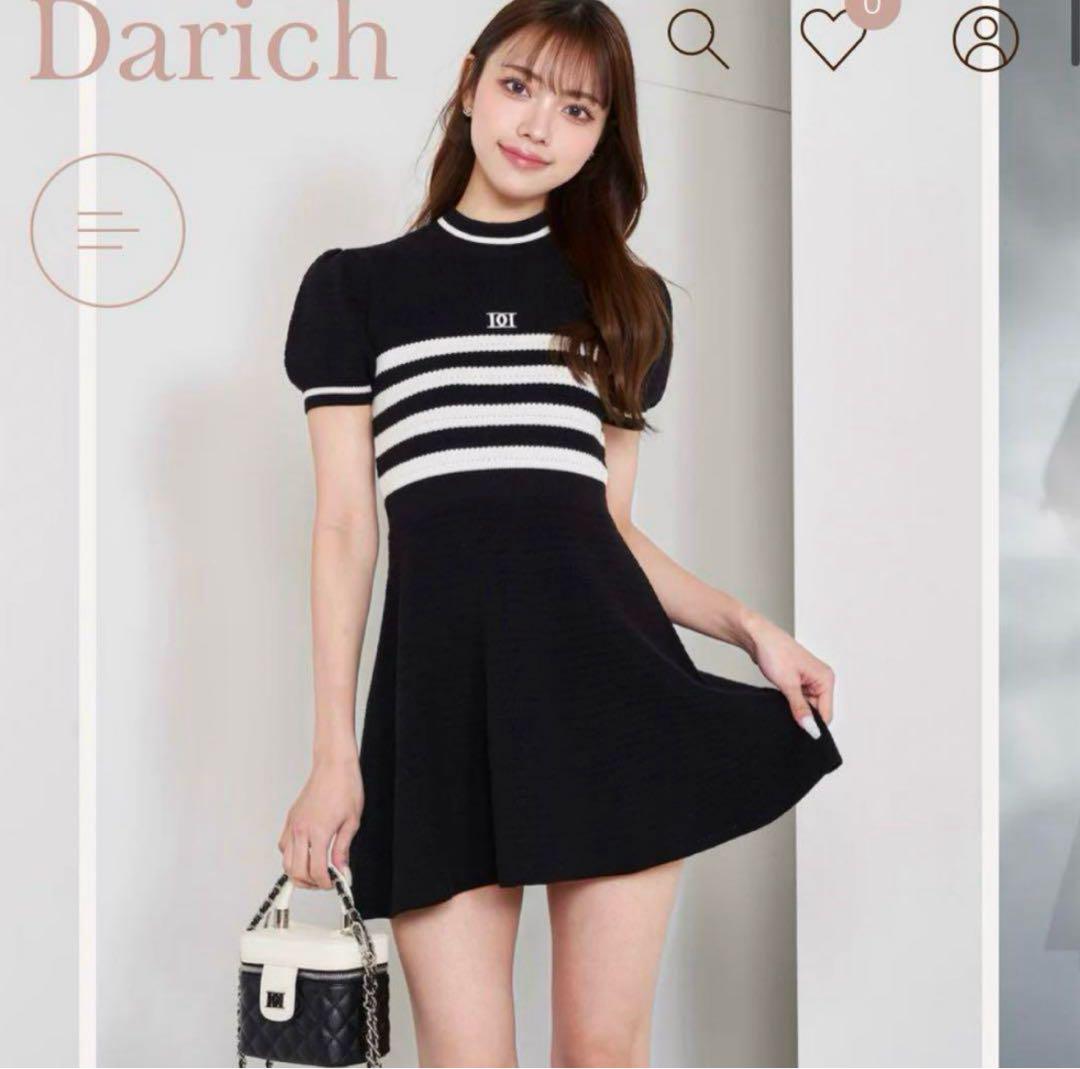 ダーリッチ Darich ボーダーニットフレアミニワンピース