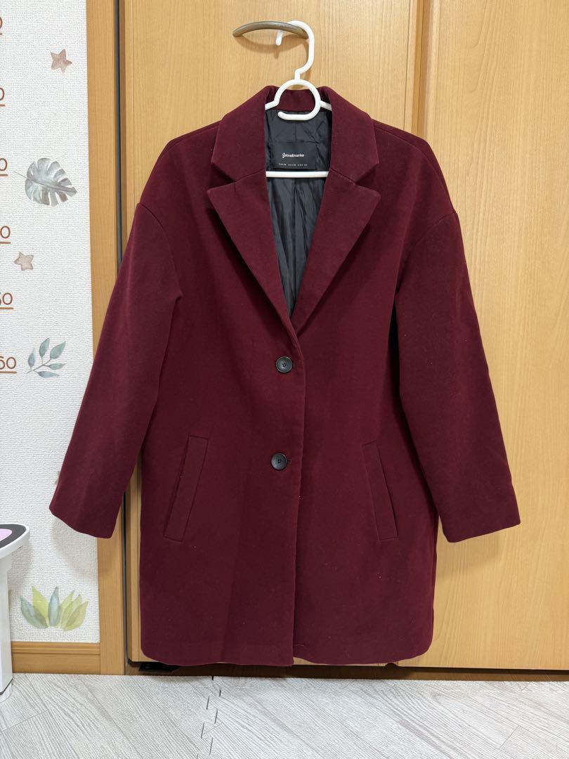 Stradivarius バーガンディ チェスターコート XS