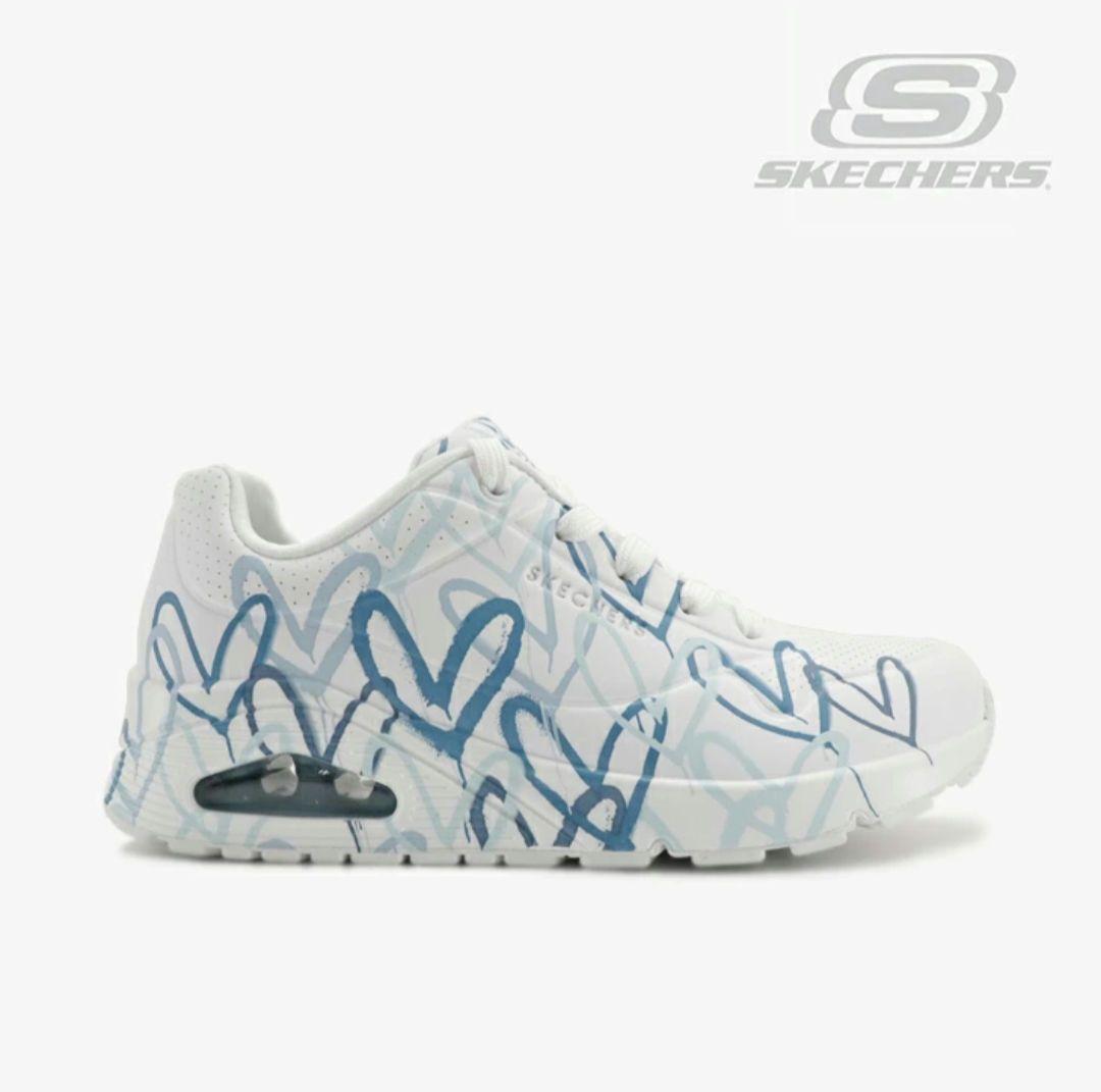 ☆新品未使用☆SKECHERS ハート柄 スニーカー ホワイト ブルー