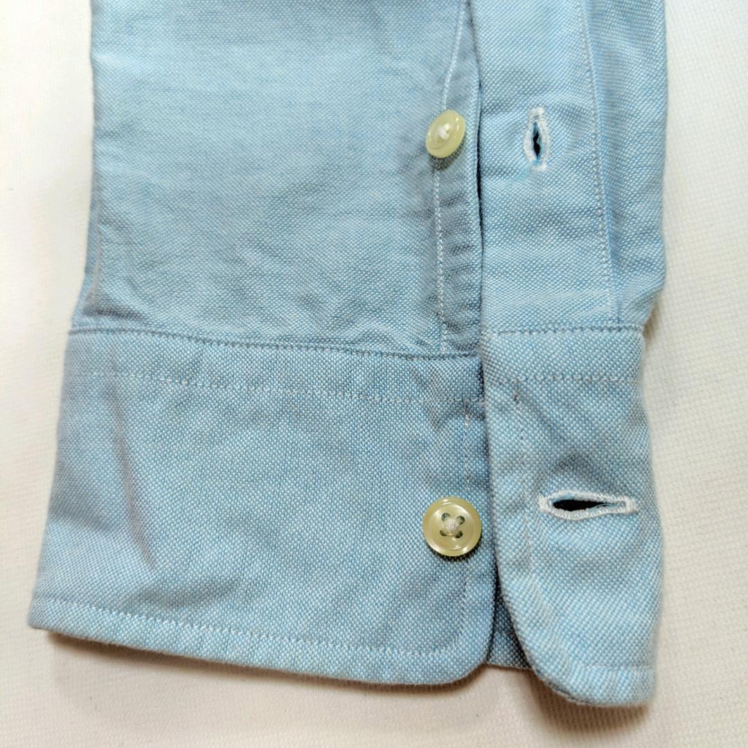 ラルフローレン シャツ　刺繍ロゴ　ボタンダウン　ロングスリーブ  ブルー メンズ