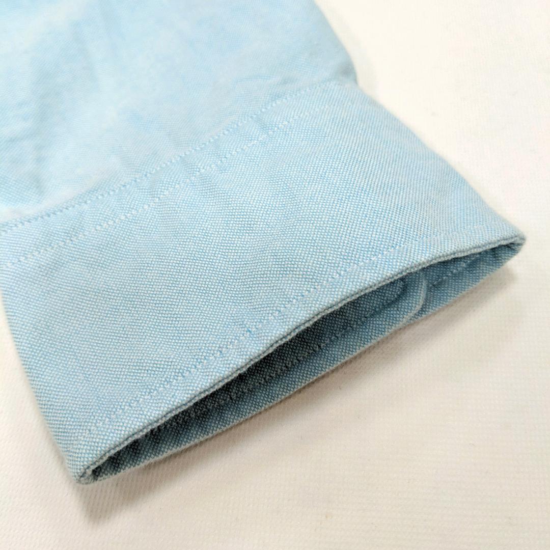 ラルフローレン シャツ　刺繍ロゴ　ボタンダウン　ロングスリーブ  ブルー メンズ