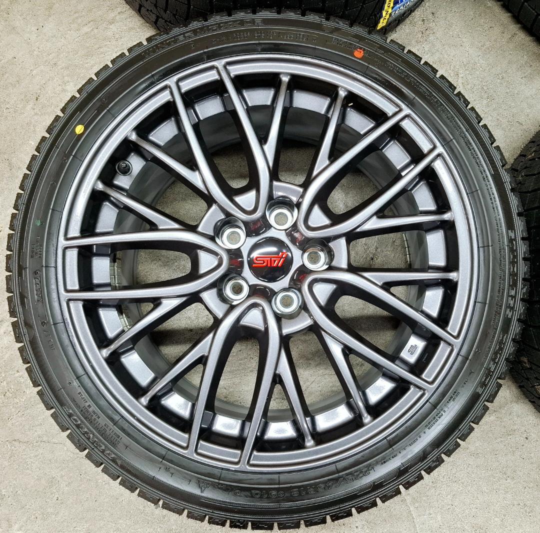 Ｎｏ.1 スバルSTIホイール スタットレスタイヤ付き225-45-18 新品】スバル WRX STI 純正 ホイールタイヤ スタッドレス 8.5J