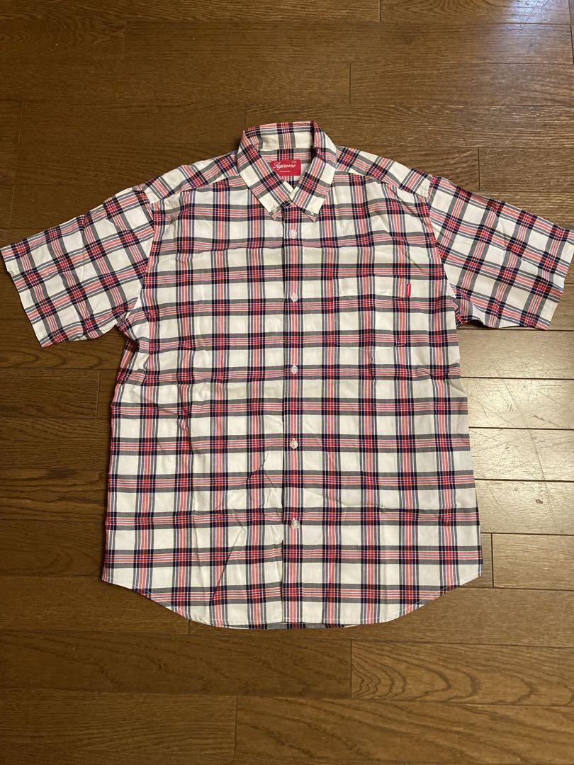 Supreme チェック柄 半袖シャツ Lサイズ　ステッカー付！