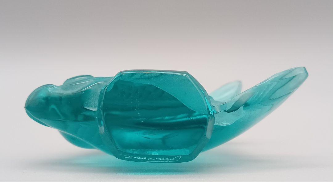 ラリック ポワソン フィギュリン オブジェ ガラス 青 魚 美術品