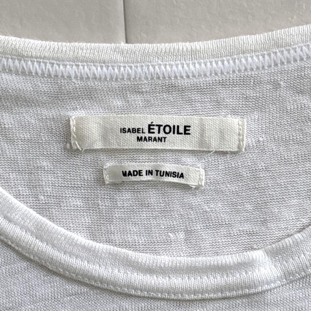 美品✨イザベルマランエトワール　リネン　金　銀　ロゴ　トップス　Tシャツ　XS 美品✨イザベルマランエトワール リネン 金 銀 ロゴ トップス T