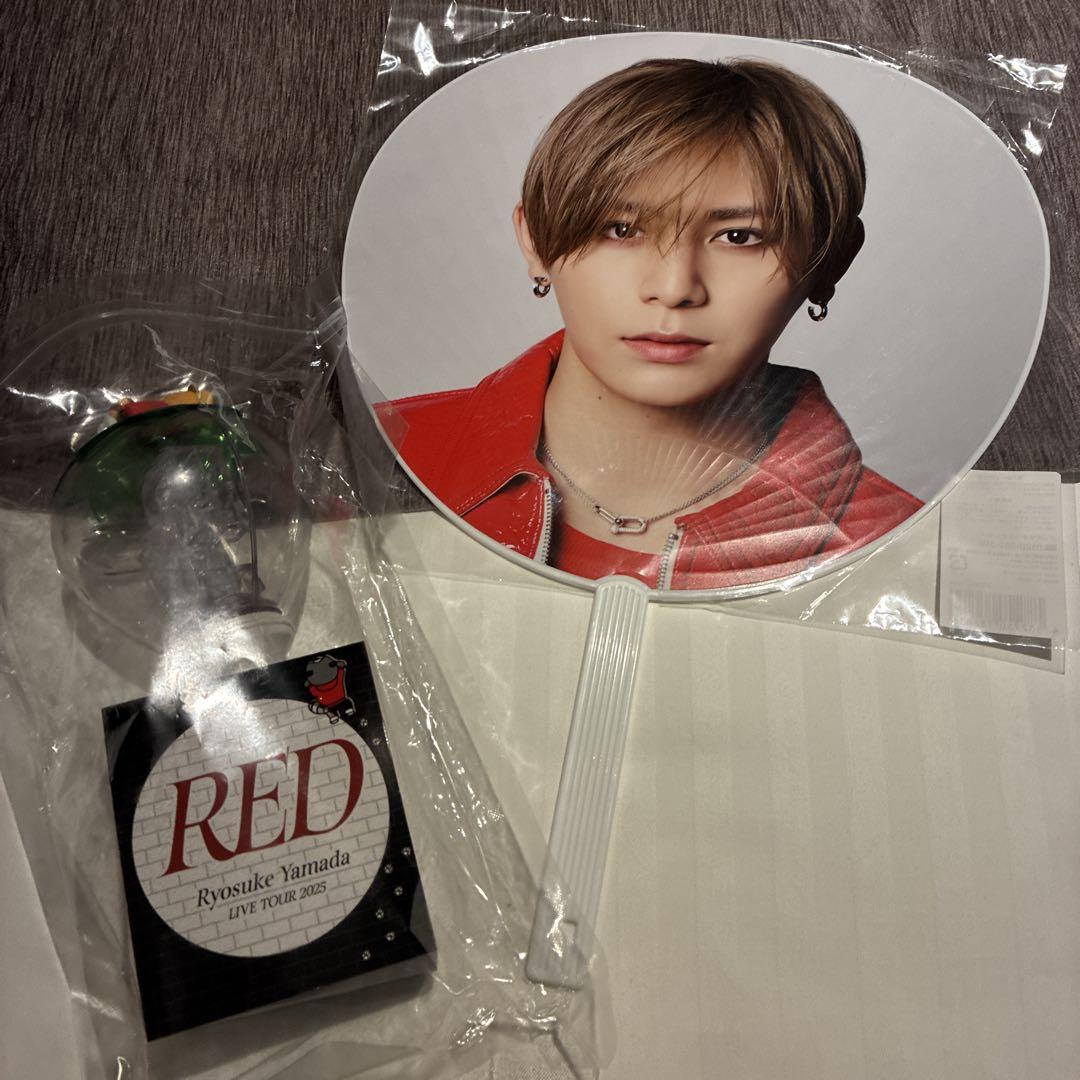 RED 2025 山田涼介 うちわ ペンライト　くるすけ レッド RED 2025 山田涼介 うちわ ペンライト Hey!Say!JUMP