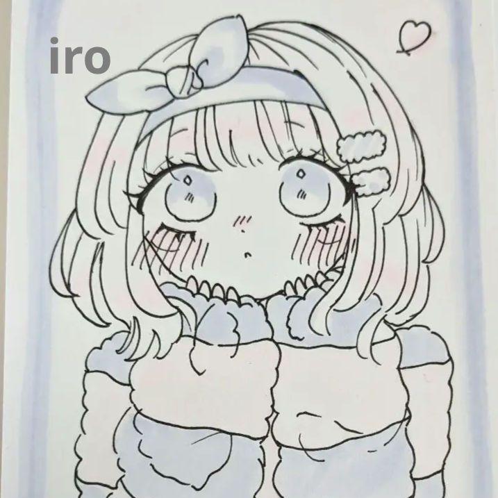 中2 iro 手描きイラスト「ゆるふわ」ポストカード - メルカリ