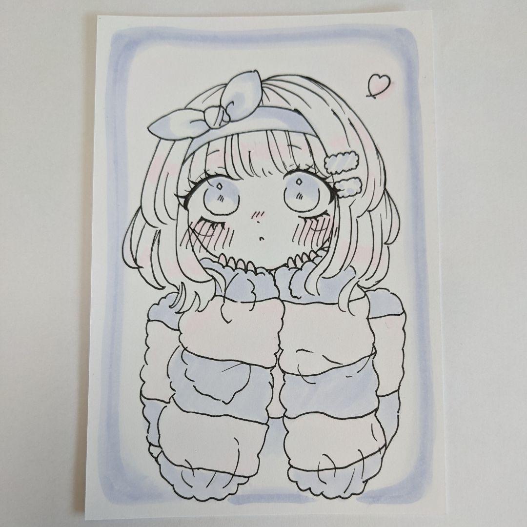 イラスト手描き 中2 iro 手描きイラスト「ゆるふわ」ポストカード - メルカリ
