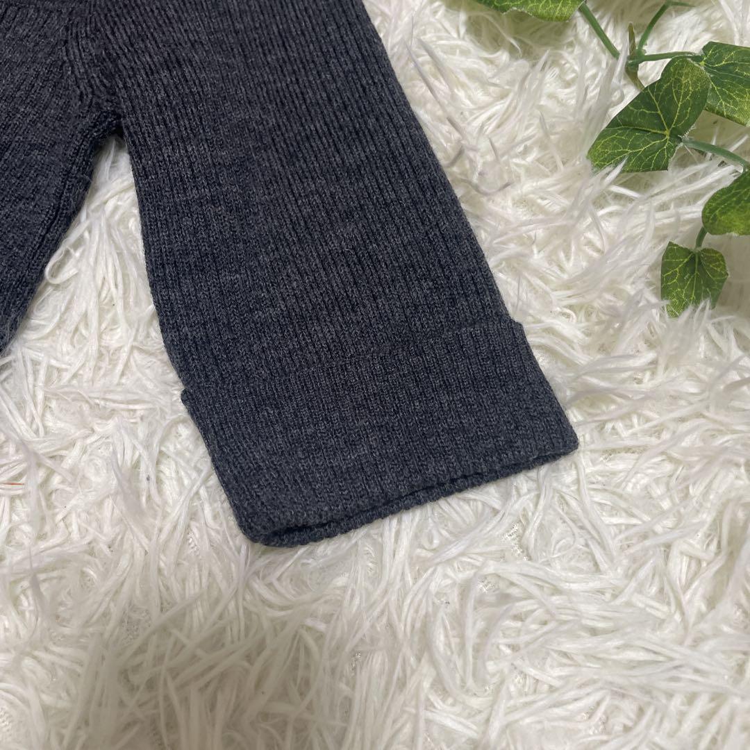 極美品　トゥモローランド　ひざ丈ニットワンピース　グレー　タートルネック　細身 極美品 トゥモローランド ひざ丈ニットワンピース グレー