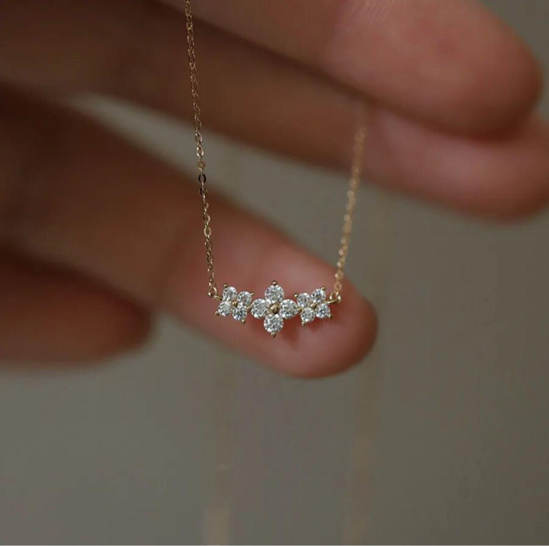 n034k 【フラワー】 ネックレス 花 ダイヤ S925 大人可愛い 高品質 n034k 【フラワー】 ネックレス 花 ダイヤ S925 大人可愛い 高品質Ω