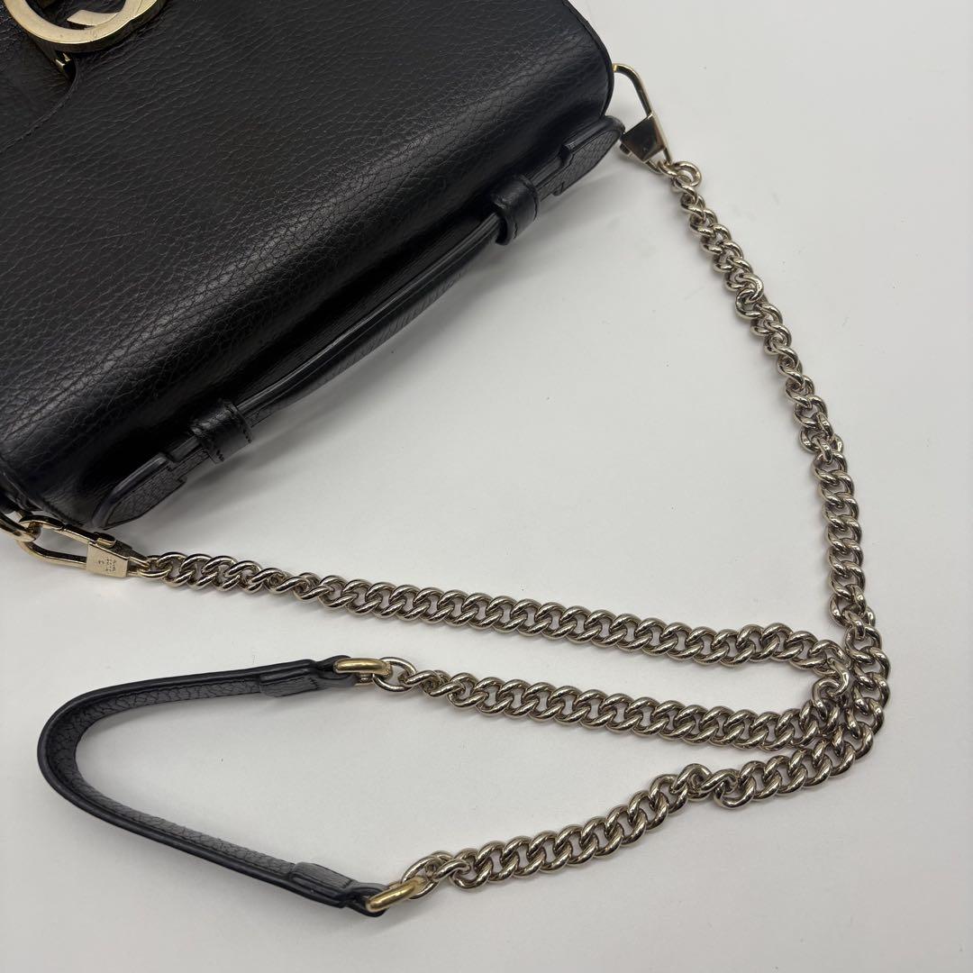 【良品！✨】GUCCI グッチ ショルダーバッグ インターロッキングg 黒