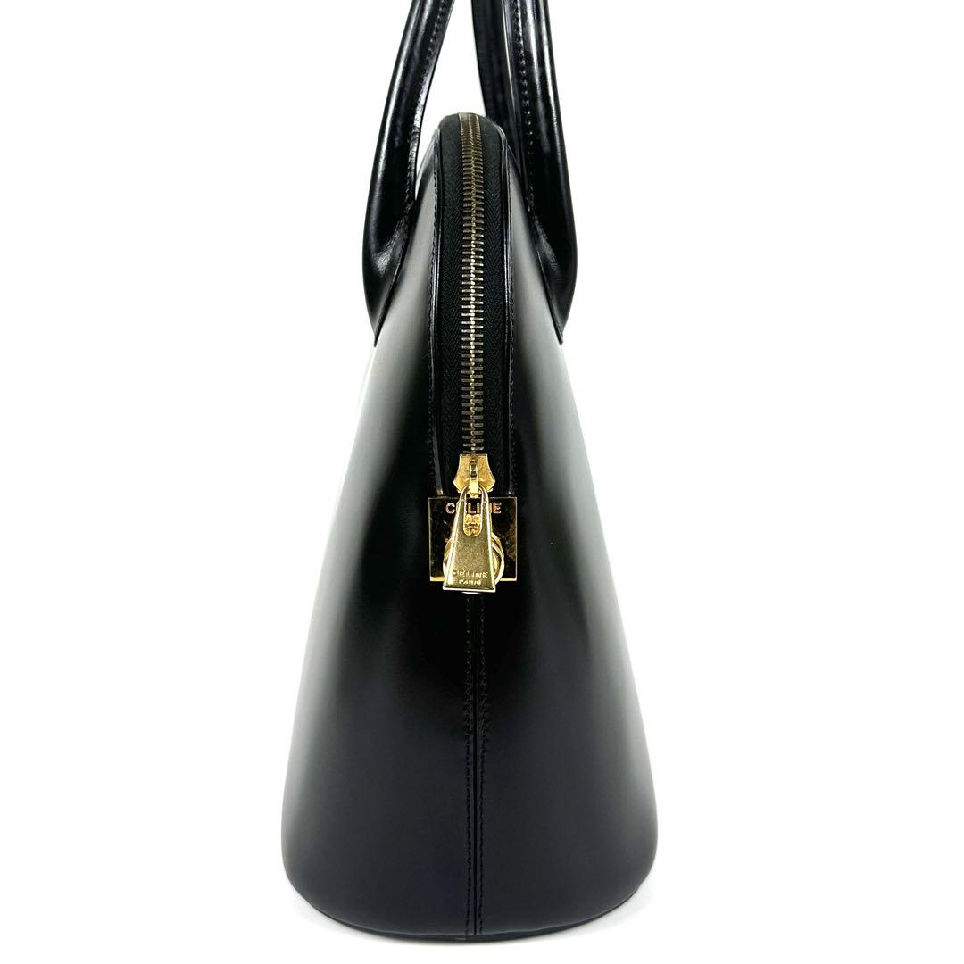 美品 CELINE カーフレザー 2way トートバッグ ブラック ゴールド金具 美品 CELINE カーフレザー 2way トートバッグ ブラック ゴールド