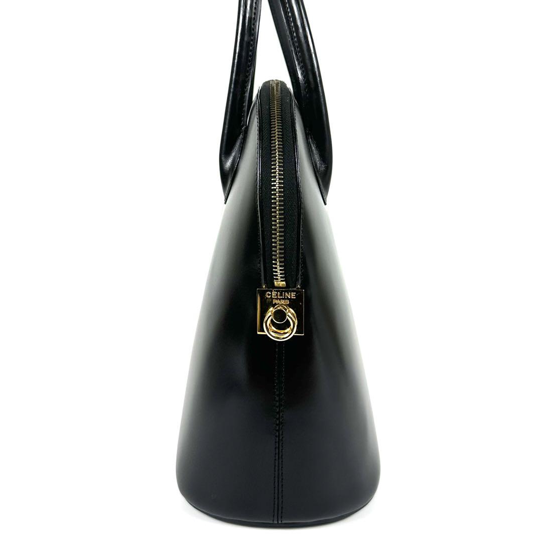 美品 CELINE カーフレザー 2way トートバッグ ブラック ゴールド金具 美品 CELINE カーフレザー 2way トートバッグ ブラック ゴールド