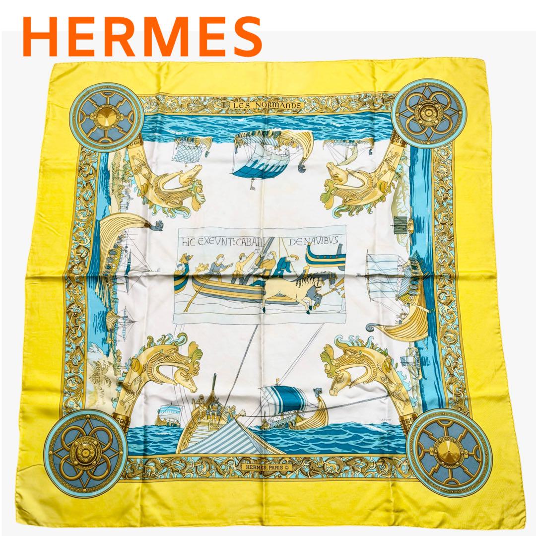エルメス HERMES シルク LEDOUX LES NORMANDS スカーフ