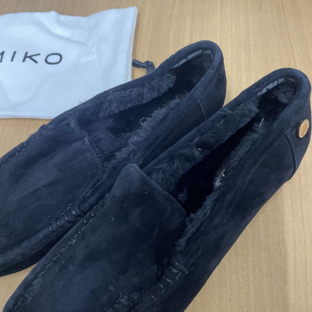 直売公式 HIMIKO モカシン 黒 スエード 23センチ