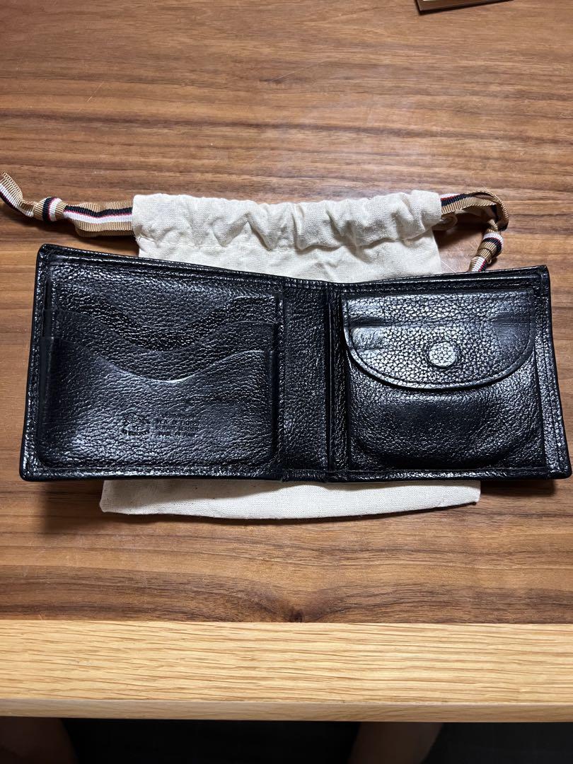レザー製 二つ折り財布 黒イルビゾンテ