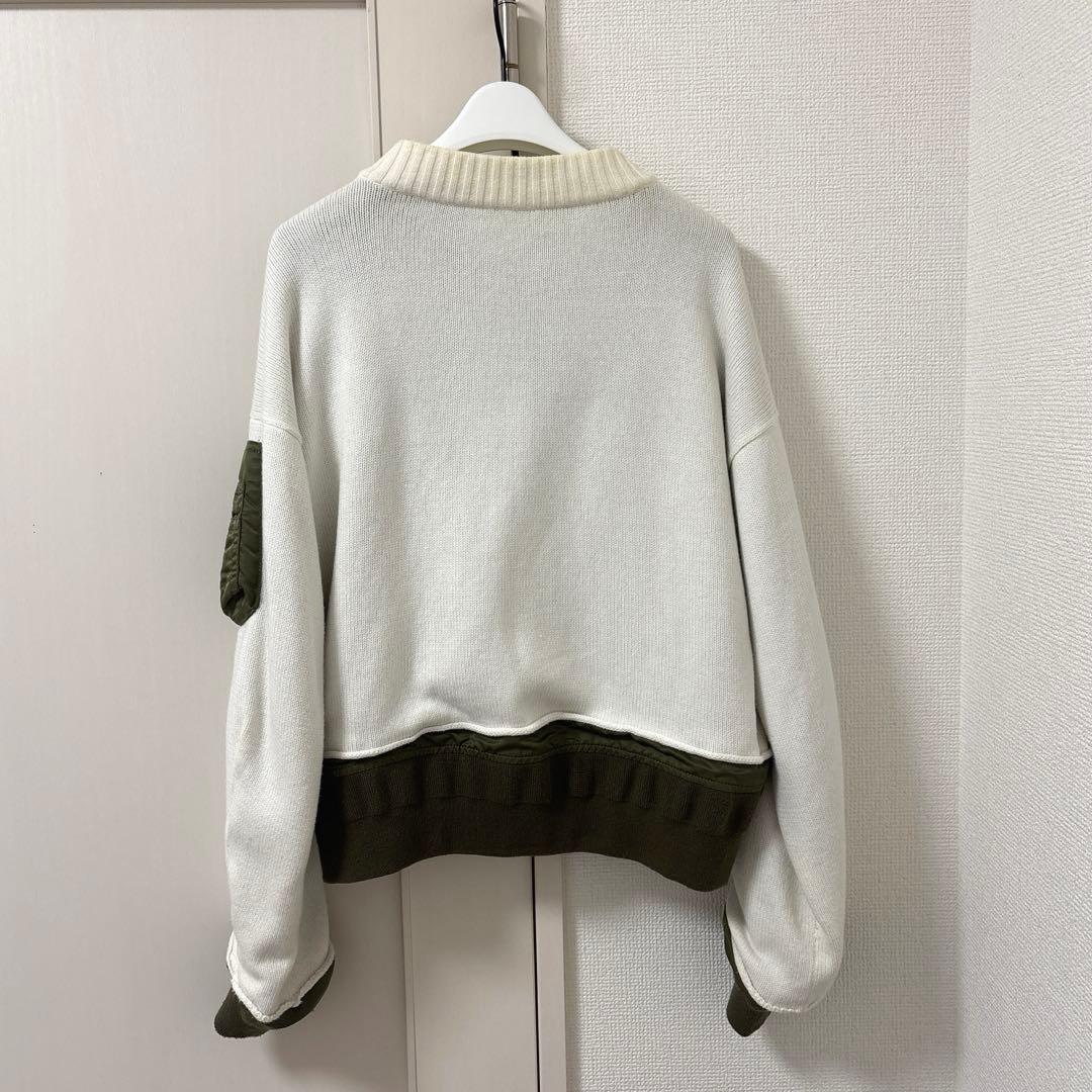 sacai ニット ブルゾン ジャケット ドッキング