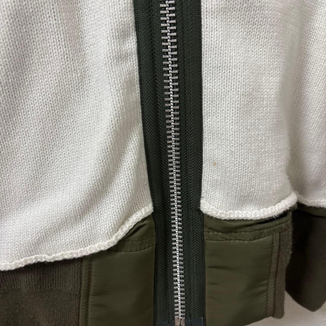 sacai ニット ブルゾン ジャケット ドッキング