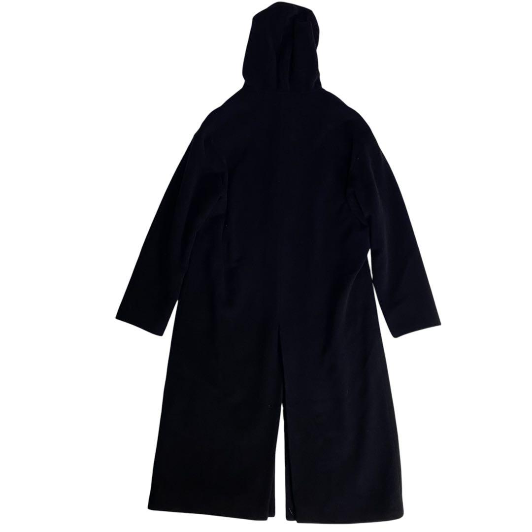 ICB アイシービー　ロングコート　フーデットコート　L L カシミヤ混
