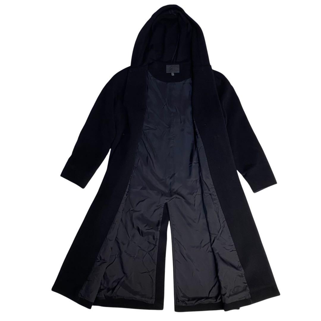 ICB アイシービー　ロングコート　フーデットコート　L L カシミヤ混