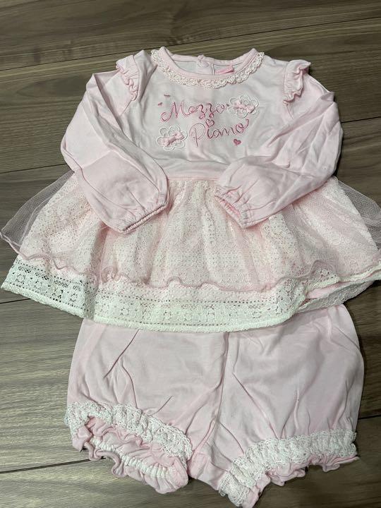 メゾピアノ♡大量まとめ売り♡うさぎセット♡ワンピースセットアップ♡トレーナー ウサギマスコットつきキャミワンピース＆半袖Tシャツセット(80cm