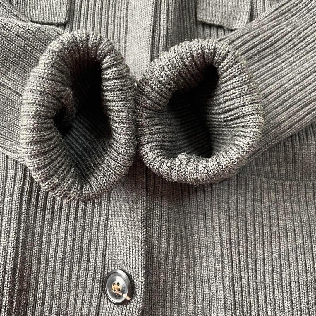 ✨ラルフローレン✨【M】ロングカーディガン✨ウエストリボン✨肘当て羊革