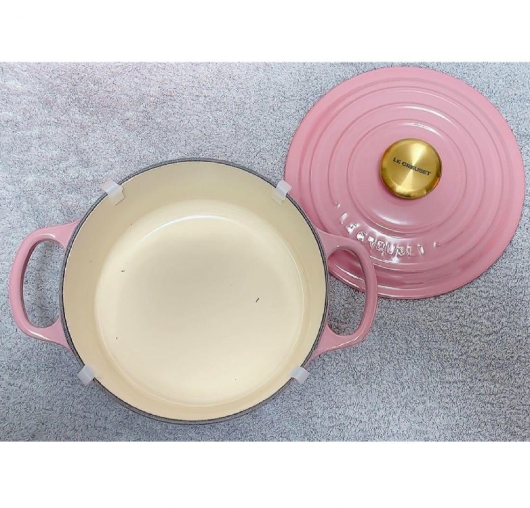 新品ルクルーゼココットロンド18cm 限定フレンチローズ色