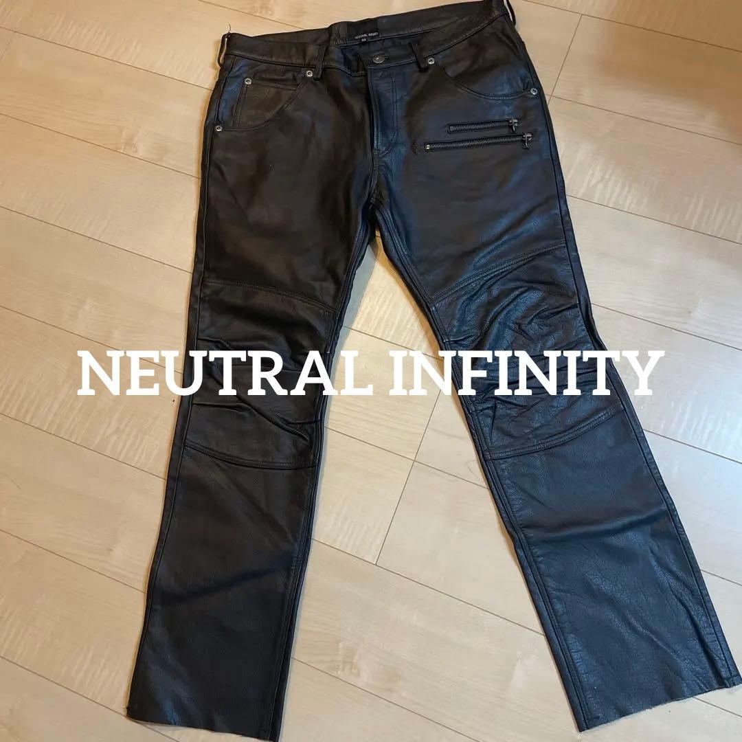 NEUTRAL INFINITY ブラックレザーパンツ 36XL LL