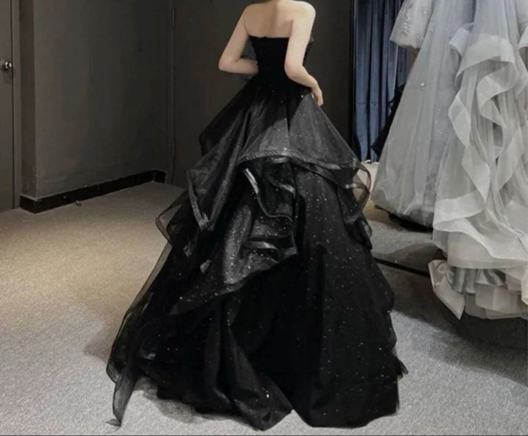 ⚠︎ げ⚠︎︎ 編み上げ ブラックドレス 結婚式 前撮りL GULLKHAN_COM