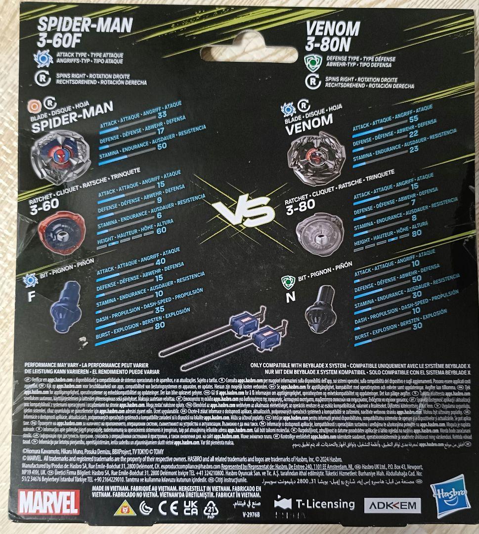 タカラトミー　ベイブレードX 日本未発売　スパイダーマンVSベノム