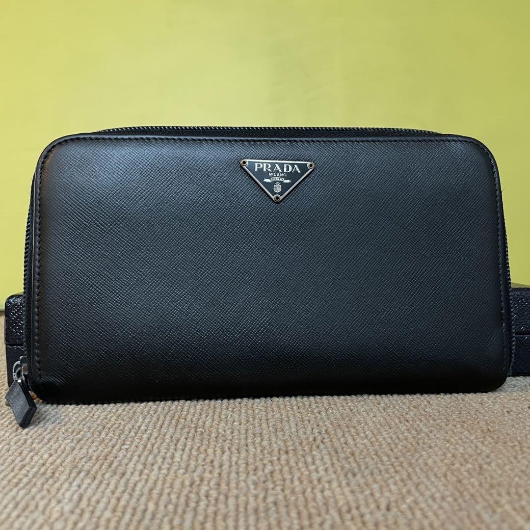 正規品❤️美品⭐️プラダ長財布 PRADA 男女　ラウンドファスナー　財布　黒