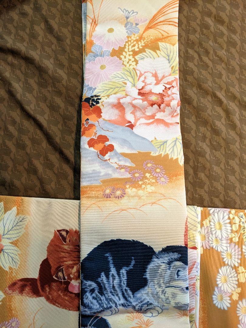アンティーク復刻柄名古屋帯　猫