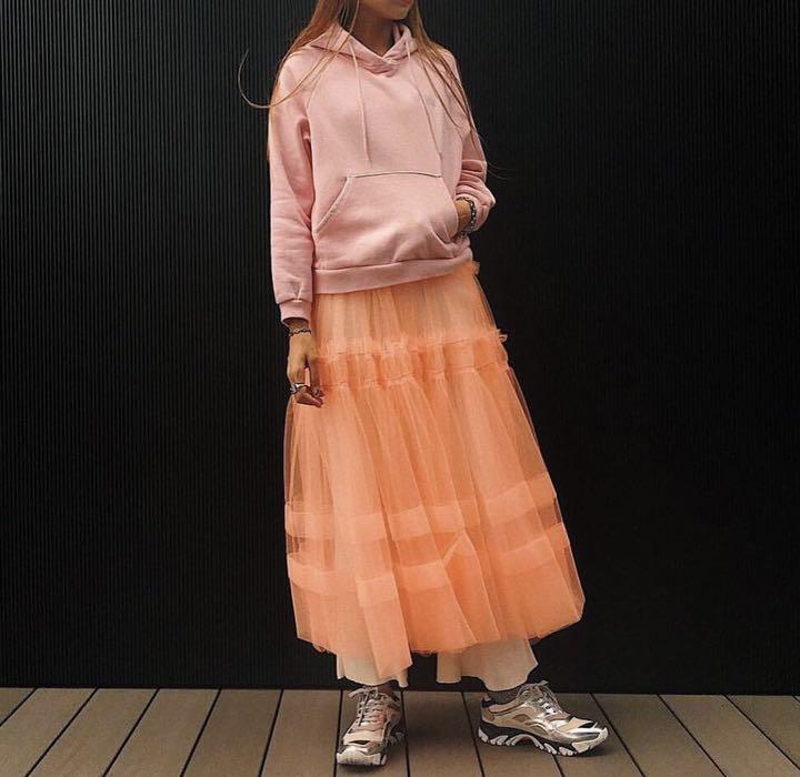 chika kisada×RayBEAMS 別注チュールパーカーワンピBLACK - メルカリ