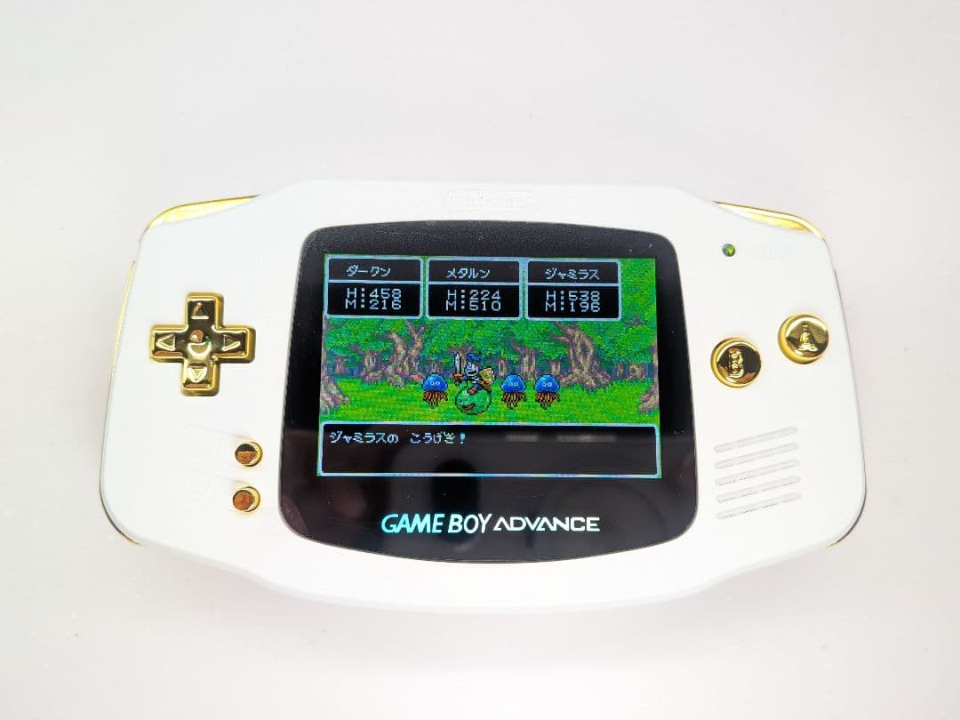 ゲームボーイアドバンス IPS液晶カスタム ホワイト×クロームゴールド