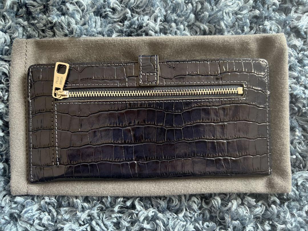 ペレボルサ PELLE BORSA クロコダイル 型押し 薄型長財布 - メルカリ