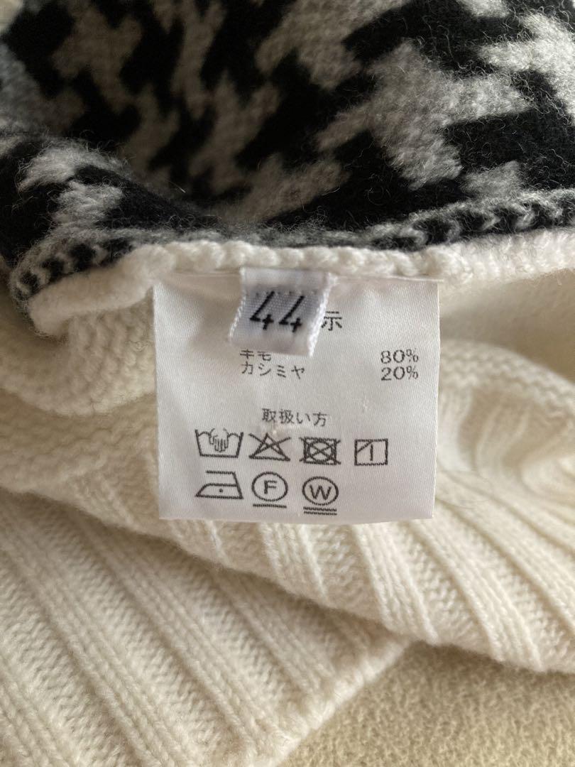 クルチアーニ ウール カシミヤ タートルネックニット 畦編み オフホワイト 44
