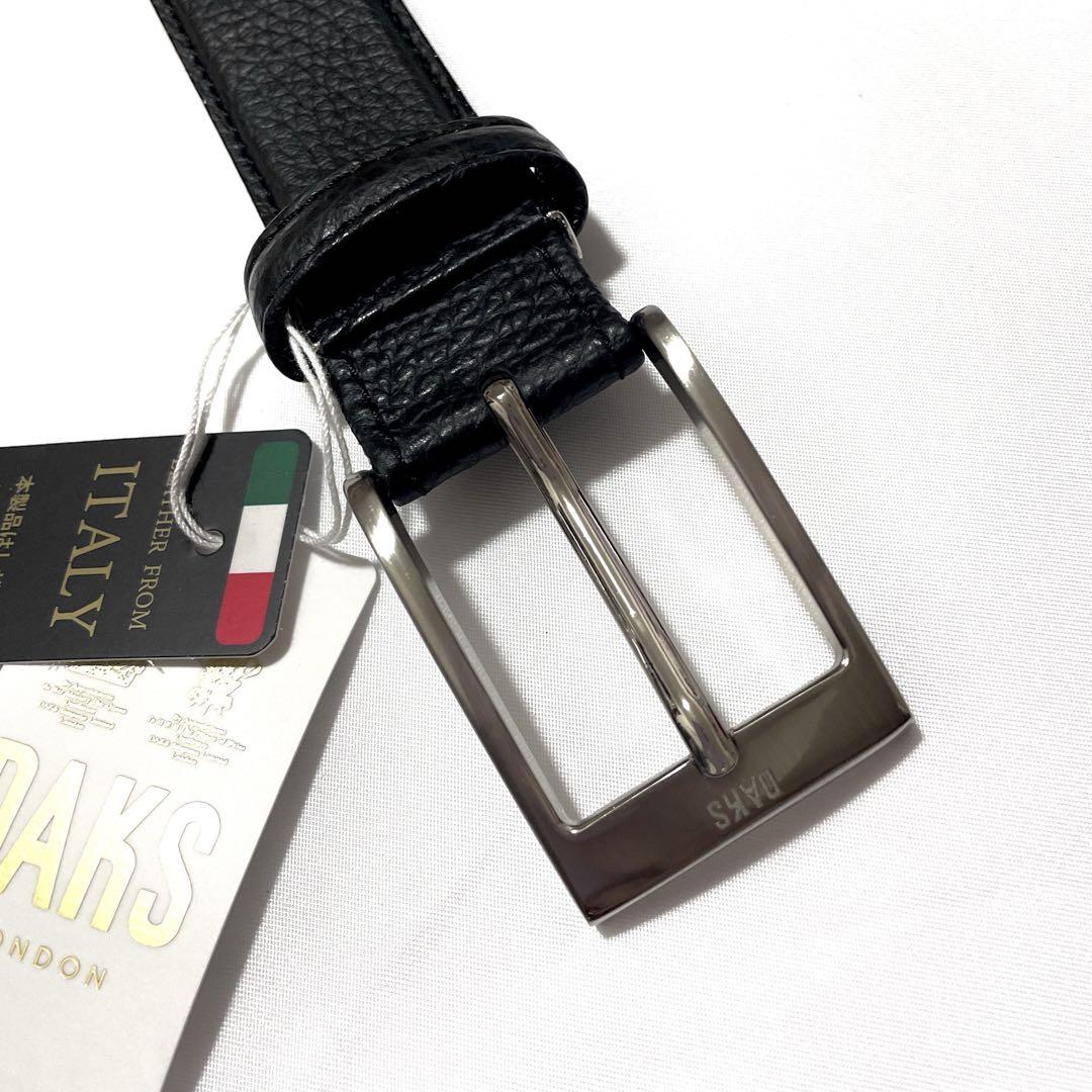 新品　DAKS ダックス　紳士用　日本製　イタリアンレザー　ベルト　ブラック
