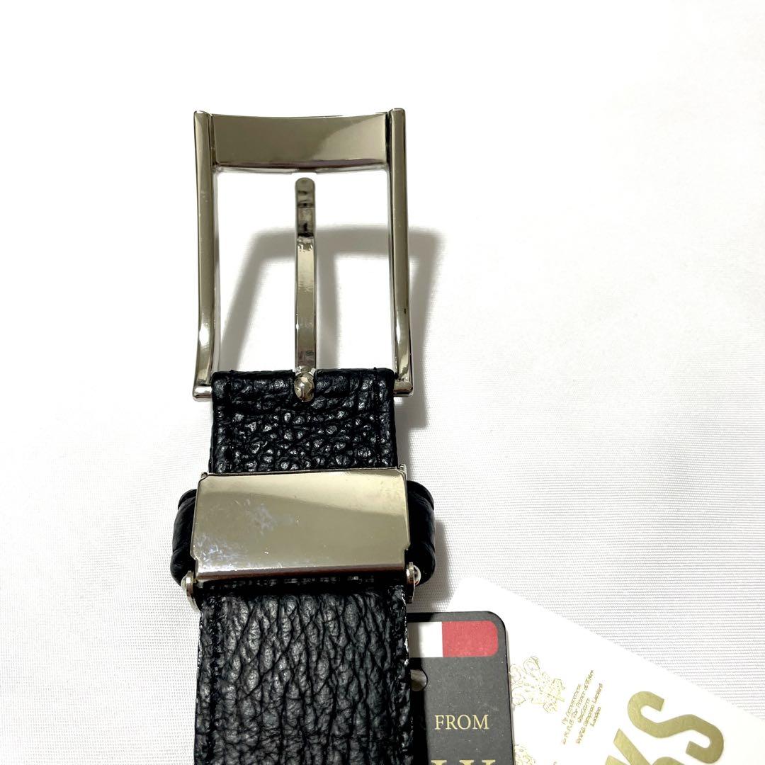 新品　DAKS ダックス　紳士用　日本製　イタリアンレザー　ベルト　ブラック