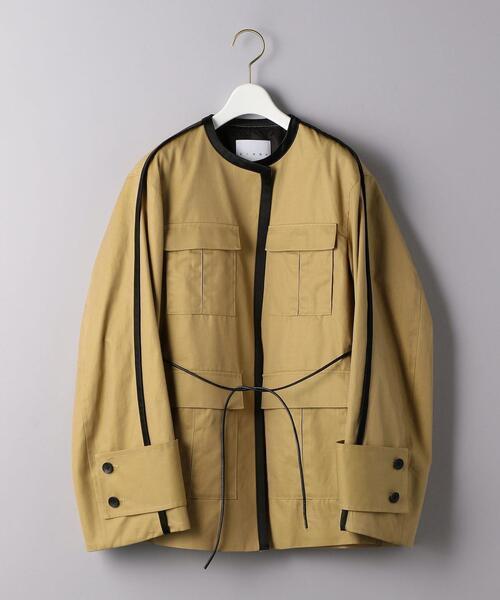 極美品★CINOH｜定価8万 キャメル NO COL PIPING JACKET