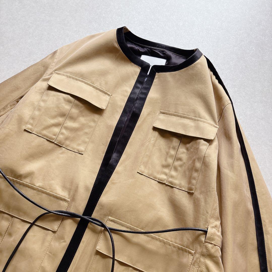 超人気ブティック NO キャメル 極美品☆CINOH｜定価8万 COL JACKET PIPING ジャケット・アウター